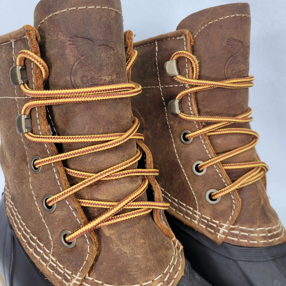 Georgia Boot Mens 4M Brown Leather Duck Boot Marshland 6